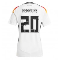 Camisa de Futebol Alemanha Benjamin Henrichs #20 Equipamento Principal Mulheres Europeu 2024 Manga Curta